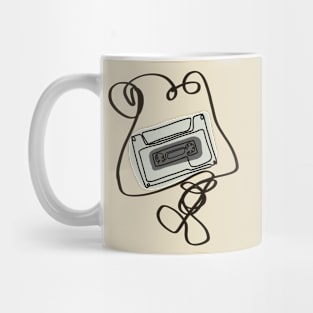 Cassette minimalist line art Mug